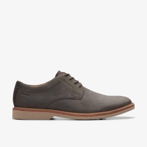 Clarks Atticus LT Lace Dark Grey Nubuck Pæne Sko Herre Mørkegrå | ICHXG-4093