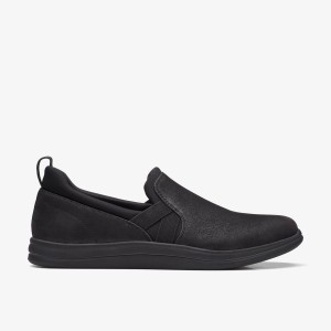 Clarks Breeze Bali Black Slip Ons Dame Sort | WZVFM-4869