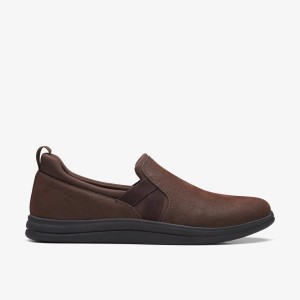 Clarks Breeze Bali Brown Slip Ons Dame Brune | VZPNT-1089