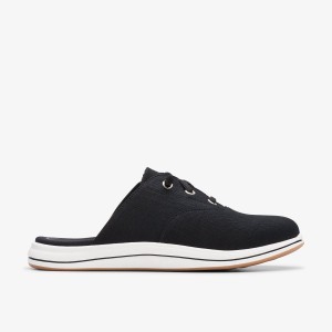 Clarks Breeze Clara Black Slip Ons Dame Sort | TUVYI-1354