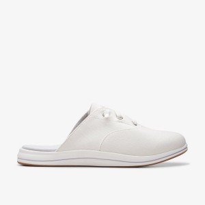 Clarks Breeze Clara White Slip Ons Dame Hvide | BQZYD-8512