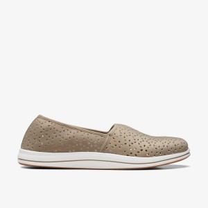 Clarks Breeze Emily Olive Slip Ons Dame Olivengrøn | WXYDC-3472