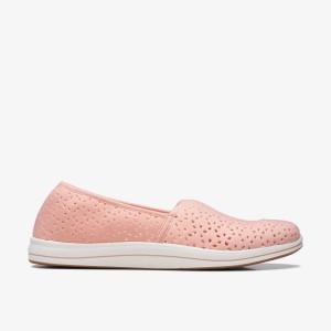 Clarks Breeze Emily Peach Slip Ons Dame Koral | ZNXVC-0821