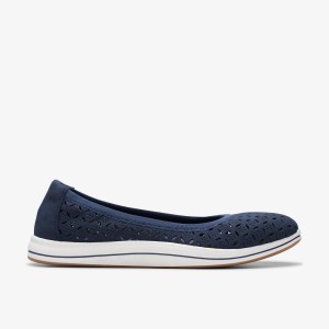 Clarks Breeze Roam Navy Slip Ons Dame Mørkeblå | BWOYI-8567