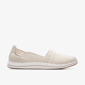 Clarks Breeze Step II Natural Interest Slip Ons Dame Beige | FLBXY-4873