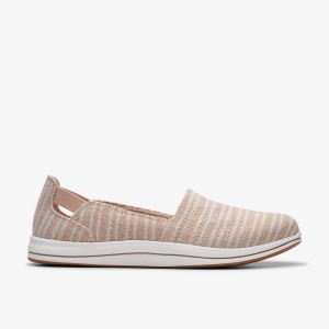 Clarks Breeze Step II Sand Slip Ons Dame Brune | KGRTH-9875