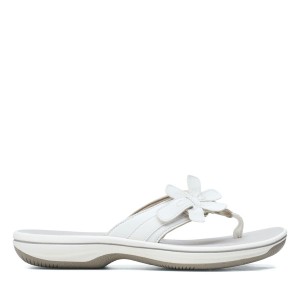 Clarks Brinkley Flora White Sandaler Dame Hvide | VUJZT-1347