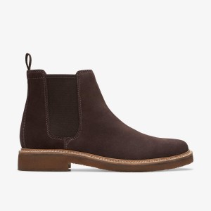 Clarks Clarkdale Easy Dark Brown Suede Pæne Sko Herre Mørkebrune | KYRSW-8207