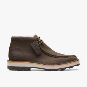 Clarks Corston Wally Waterproof Olive Leather Støvler Herre Olivengrøn | JLOTM-4790