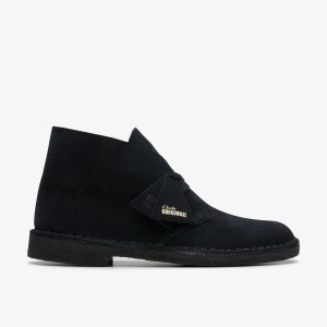 Clarks Desert Boot Black Suede Pæne Sko Herre Sort | ESJZB-4306