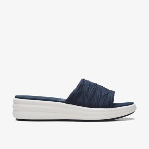 Clarks Drift Petal Navy Kilehæl Sko Dame Mørkeblå | CYDOA-4518