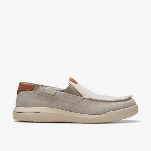 Clarks Driftlite Step Light Grey Combination Wedge & Slip On Sko Herre Lysegrå | GPMWY-1429