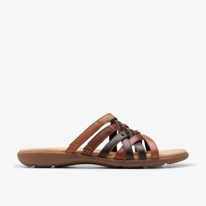 Clarks Elizabelle Rio Brown Multicolour Sandaler Dame Brune | MHSPO-3549