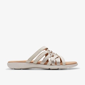 Clarks Elizabelle Rio Off White Multicolour Sandaler Dame Hvide | MYPGD-0645