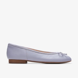 Clarks FAWNA LILY Lilac Leather Slip Ons Dame Lilla | AQWKJ-0792