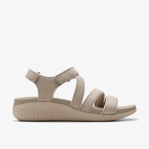 Clarks Glide Hi Ella Stone Sandaler Dame Grå | JKSPU-3740