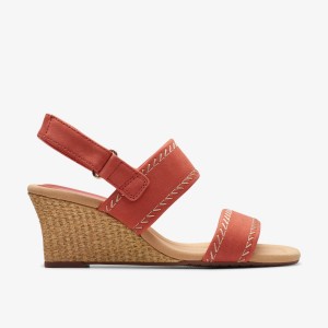 Clarks Kyarra Rose Blush Nubuck Kilehæl Sko Dame Lyserød | QWFDC-0298