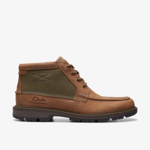 Clarks Maplewalk Moc Brown Combination Støvler Herre Brune | CYJQR-1204