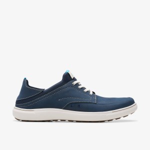 Clarks Mapstone Easy Navy Nubuck Sneakers Herre Mørkeblå | QFZEG-9543