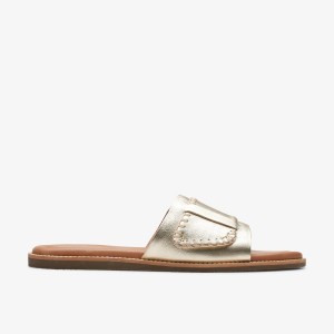 Clarks Maritime Mule Champagne Leather Sandaler Dame Champagne | GZCUI-2657