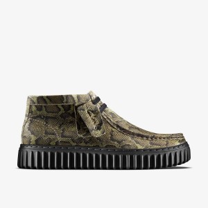 Clarks Martine Rose Torhill Hi Green Snake Støvler Dame Grøn Slangeprint | HAWFL-8930