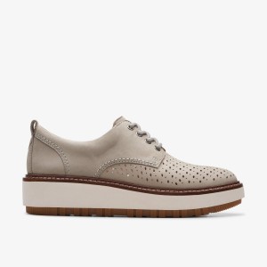 Clarks Orianna Move Stone Nubuck Platform Sko Dame Grå | WHDRC-9857