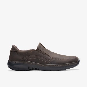 Clarks Pro Step Dark Brown Tumbled Pæne Sko Herre Mørkebrune | MDHJR-6542