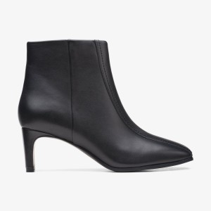 Clarks Seren 55 Top Black Leather Støvler Dame Sort | MNTHY-1562