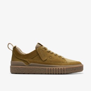 Clarks Somerset Lace Light Olive Suede Sneakers Herre Lyseolivengrøn | WYUIX-3140