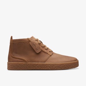 Clarks Streethill Mid Dark Tan Leather Støvler Herre Mørkebrune | SWIQX-4382