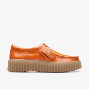 Clarks Torhill Bee Orange Patent Platform Sko Dame Orange | JZLGX-3109