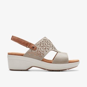 Clarks Tuleah Sun Stone Leather Sandaler Dame Grå | CULXH-3609