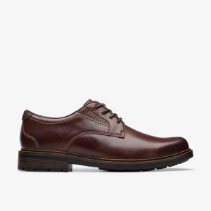 Clarks Un Shire Low Brown Leather Pæne Sko Herre Brune | UODRV-9501