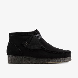 Clarks Wallabee Boot Black Suede Støvler Dame Sort | RDFUH-4795