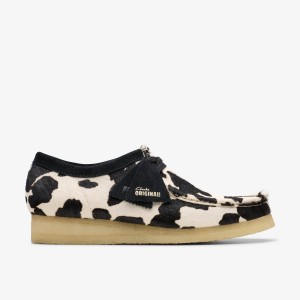 Clarks Wallabee Cow Print HairOn Wallabees Herre Cow Print HairOn | LCFPB-8179