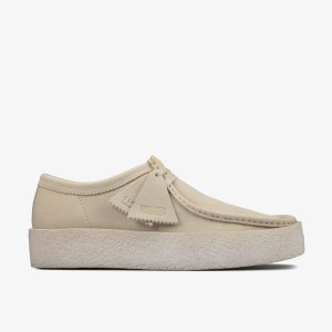 Clarks Wallabee Cup White Nubuck Wallabees Herre Hvide | SDBAF-8265