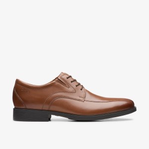 Clarks Whiddon Pace Dark Tan Leather Pæne Sko Herre Mørkebrune | ZGNCA-5170