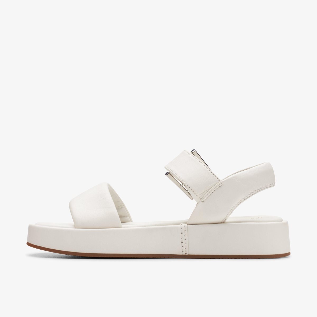 Clarks ALDA STRAP Off White Leather Sandaler Dame Hvide | VSQJB-6491