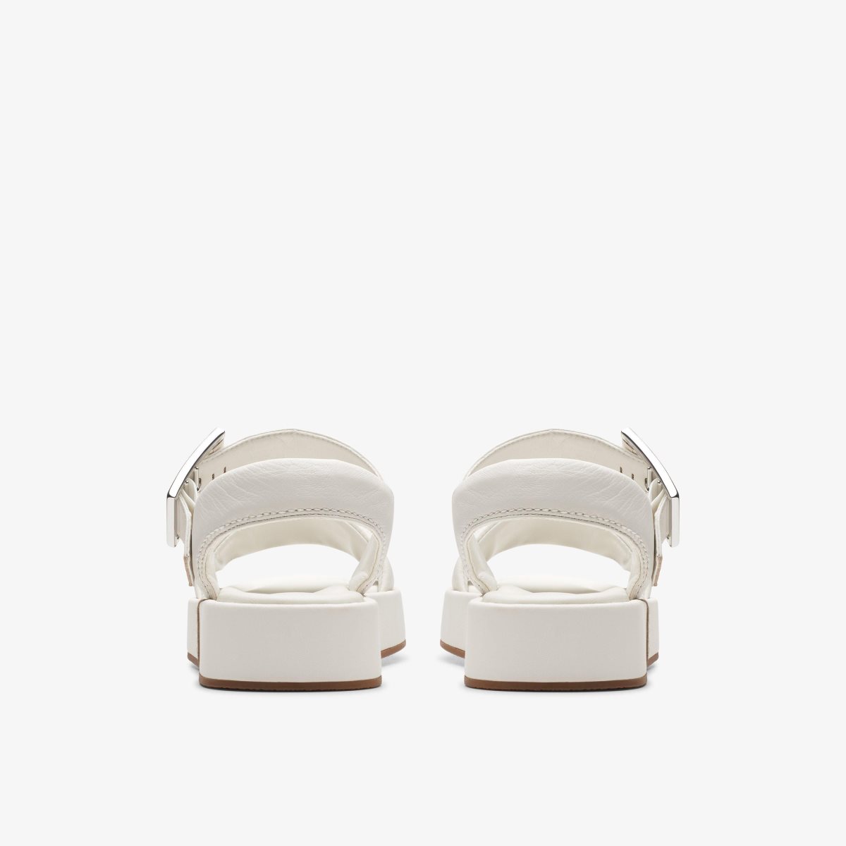 Clarks ALDA STRAP Off White Leather Sandaler Dame Hvide | VSQJB-6491