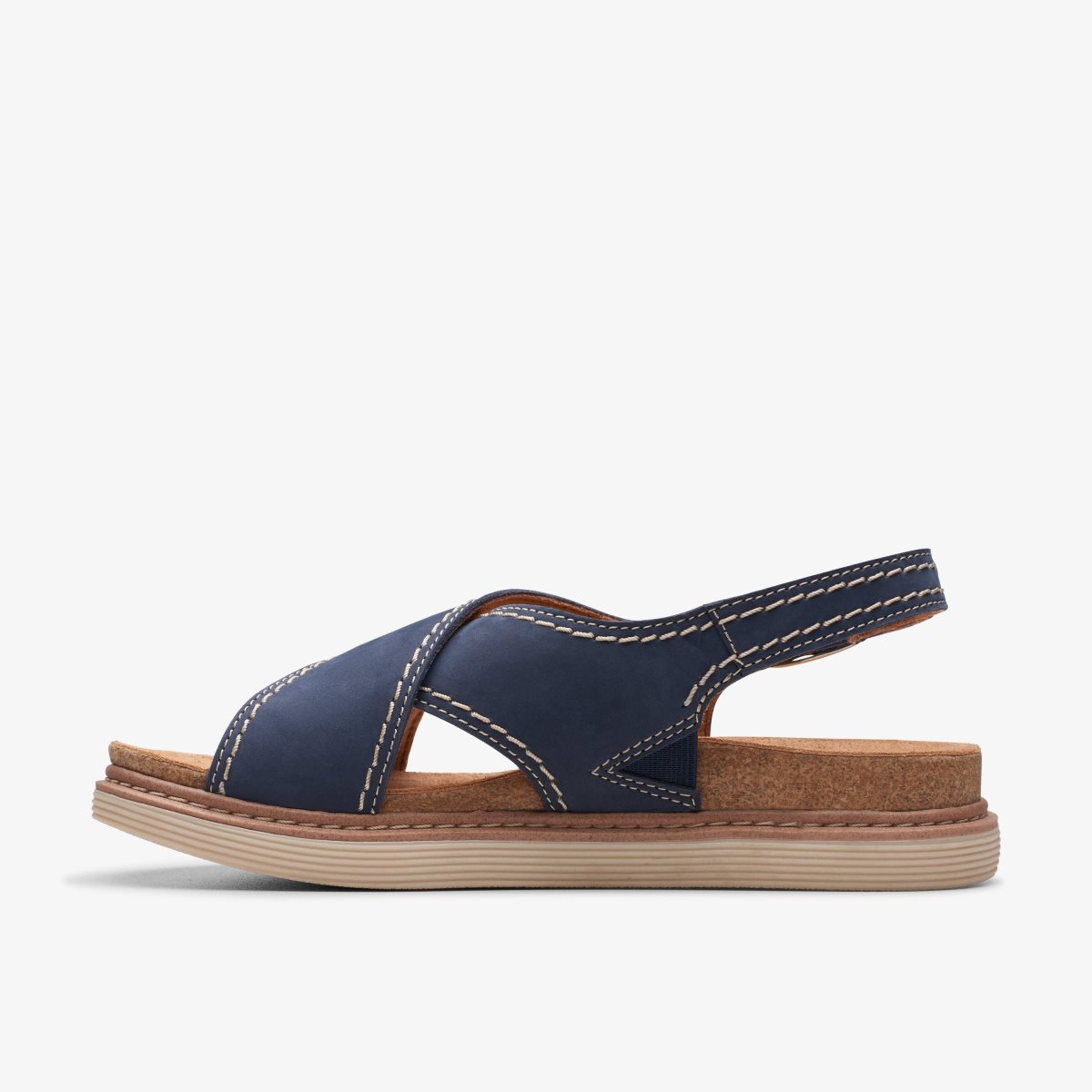 Clarks Arwell Sling Navy Nubuck Sandaler Dame Mørkeblå | JHNFK-2671