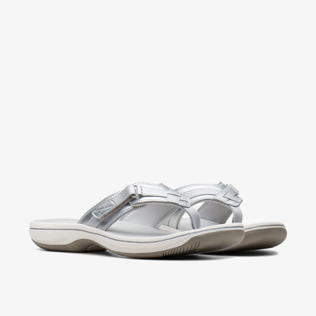 Clarks BREEZE SEA Silver Synthetic Sandaler Dame Sølv | UTQWL-3182