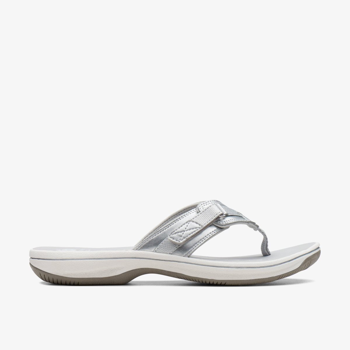 Clarks BREEZE SEA Silver Synthetic Sandaler Dame Sølv | UTQWL-3182