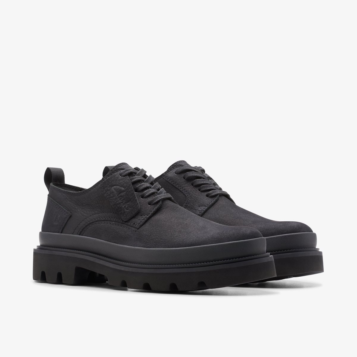 Clarks Badell Lace Black Nubuck Pæne Sko Herre Sort | LFWIA-0319