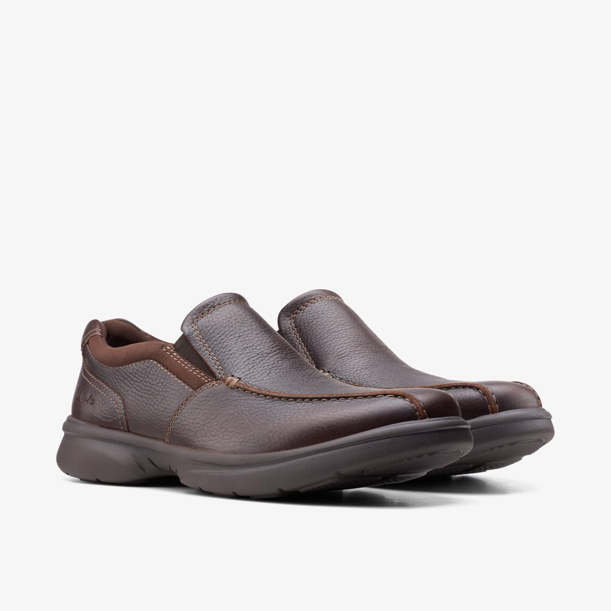 Clarks Bradley Step Dark Brown Tumbled Pæne Sko Herre Mørkebrune | ZIOHB-8302