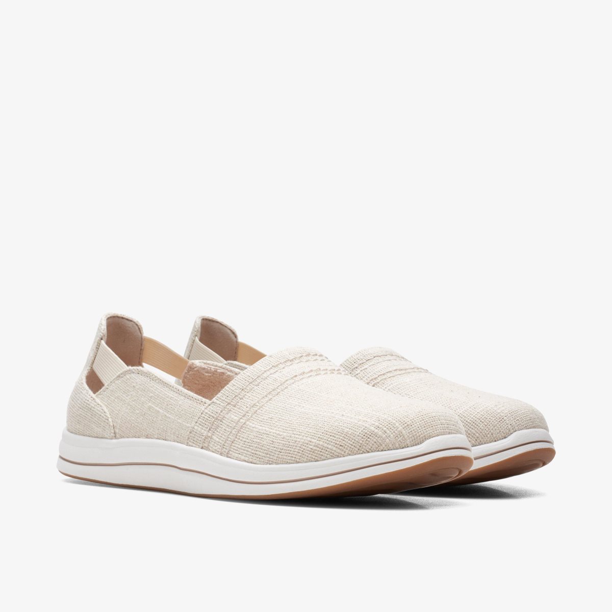 Clarks Breeze Step II Natural Interest Slip Ons Dame Beige | FLBXY-4873