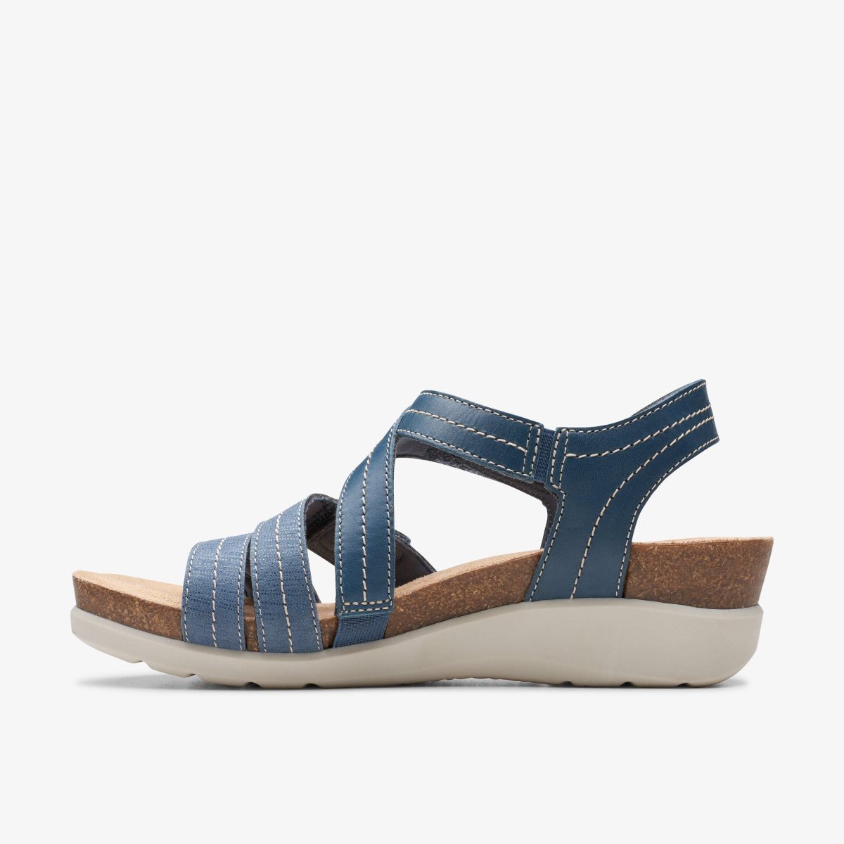 Clarks Calenne Clara Blue Combination Kilehæl Sko Dame Blå | EURWP-6739