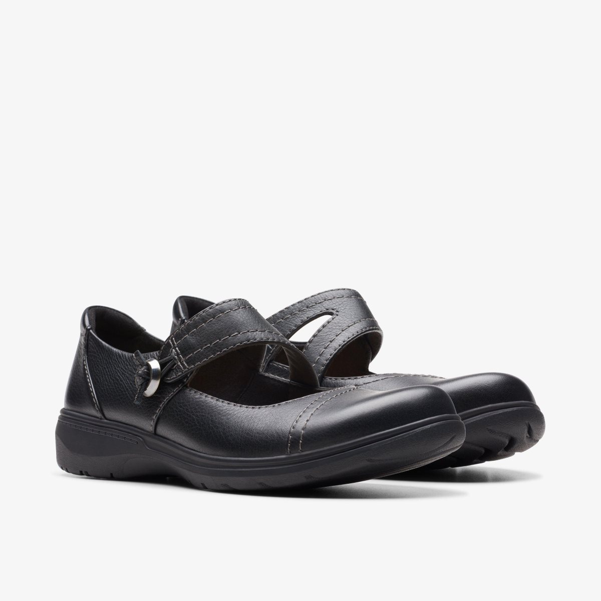 Clarks Carleigh Jane Black Leather Træsko Dame Sort | LJDIX-3071