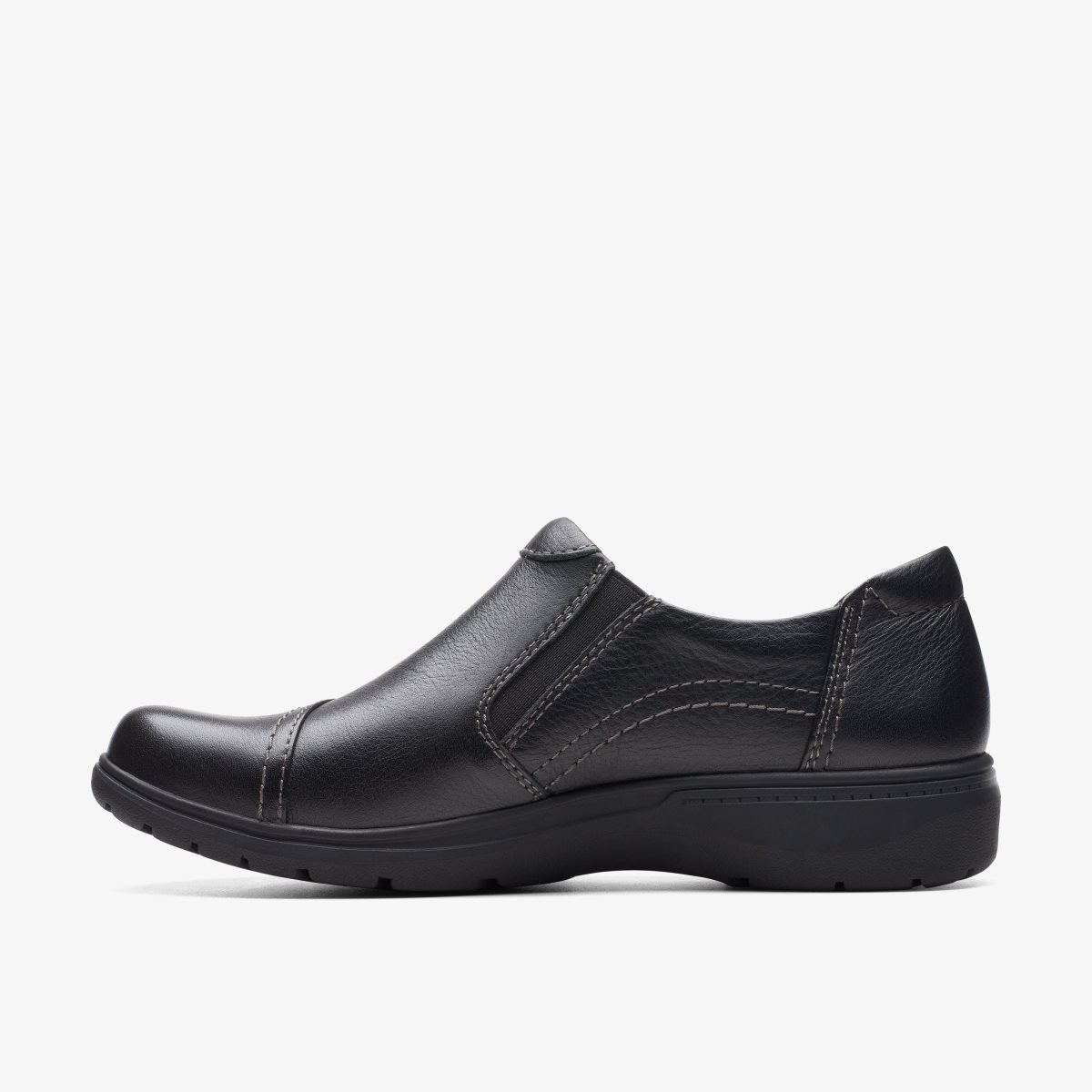 Clarks Carleigh Ray Black Leather Træsko Dame Sort | PAFYI-0615