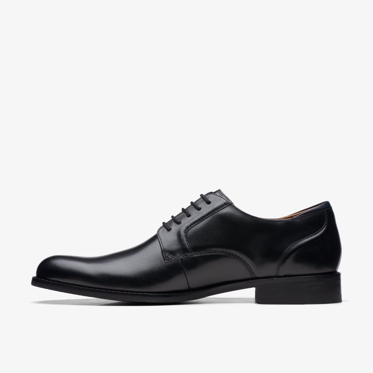 Clarks Craft Arlo Lace Black Leather Pæne Sko Herre Sort | AUSLM-0123