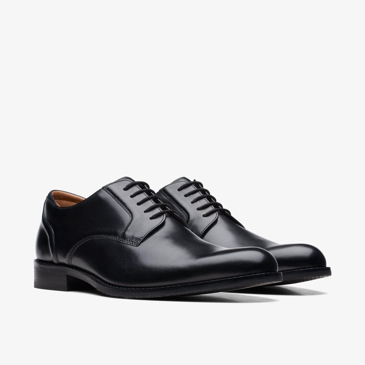 Clarks Craft Arlo Lace Black Leather Pæne Sko Herre Sort | AUSLM-0123